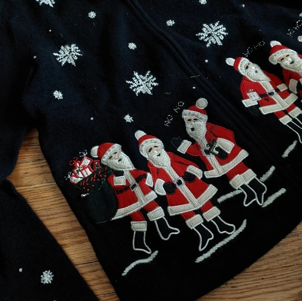 Vintage Jones NEW York CHRISTMAS Sweater Women Sz Small Holiday     (Bag E)